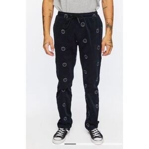 NWT Forever 21 Men Happy Face Corduroy Drawstring Pants